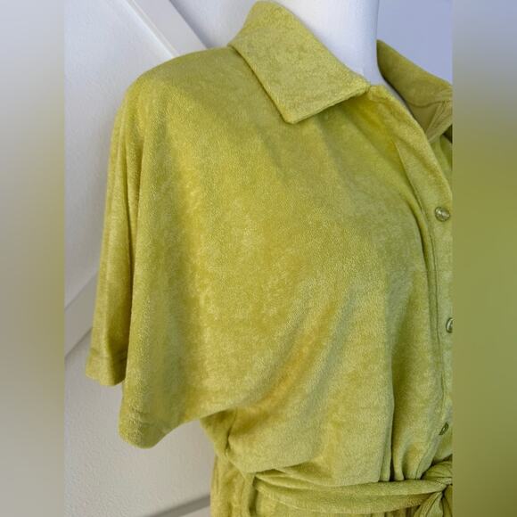 NWT Andie Swim Terry Button-Up Short Romper Honeysuckle Swim Cover Size Medium - Picture 3 of 8